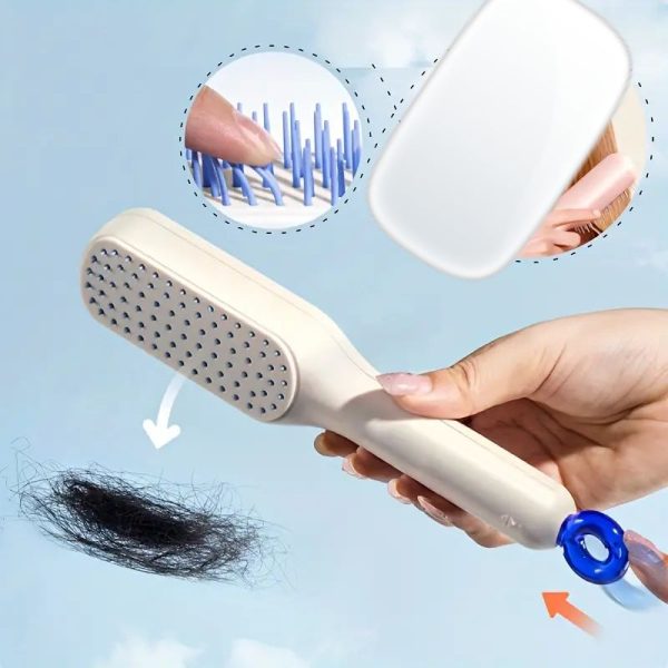 SELF-CLEANING HAIR BRUSH & TELESCOPIC COMB (RANDOM COLOR)
